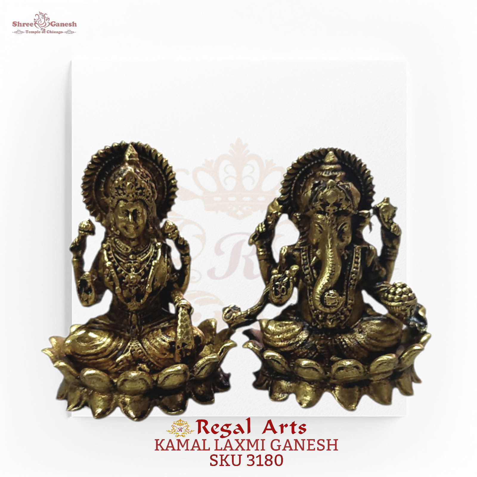 Regal Arts - Elegant Kamal Laxmi Ganesh Pair (SKU 3180)