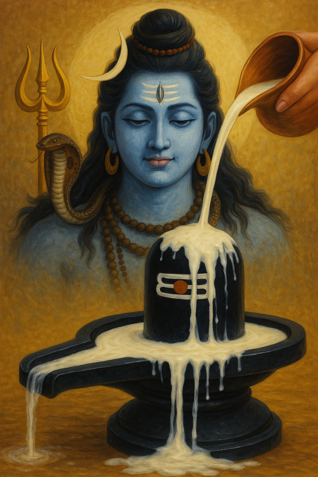Panchamrut Abhishekam to Lord Shiva