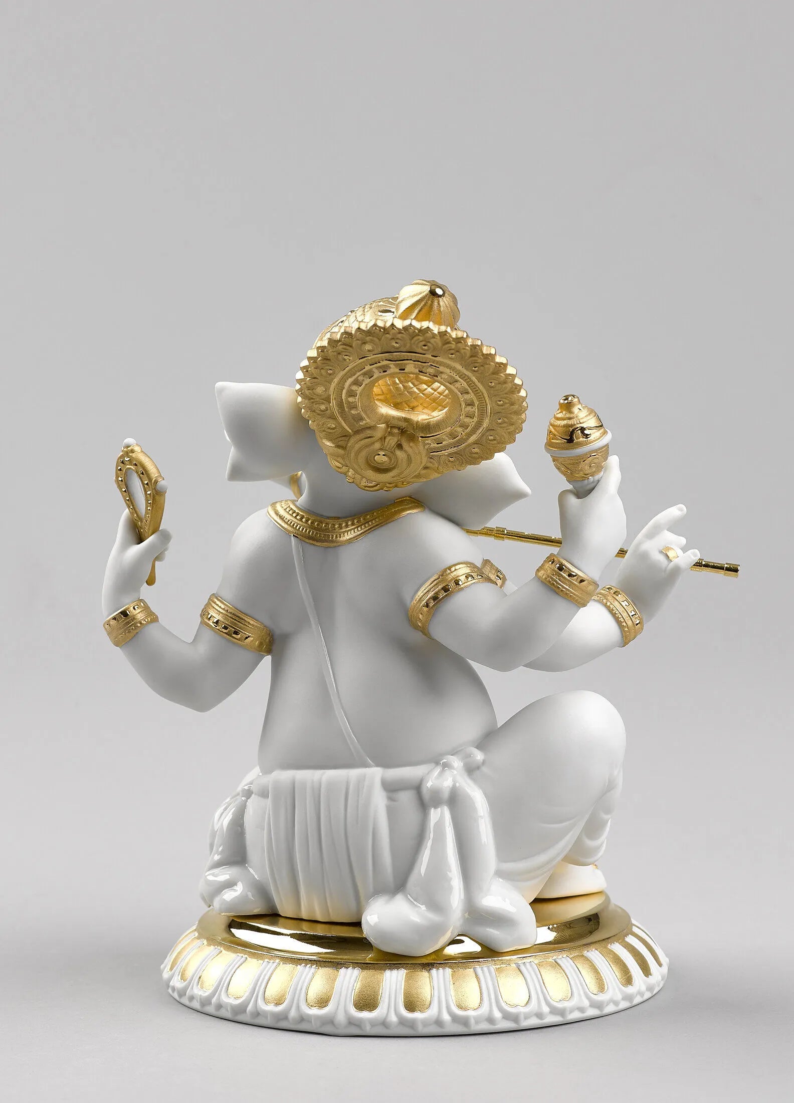 "Display Only Call for Availability and Price" Bansuri Ganesha Figurine. Golden Lustre