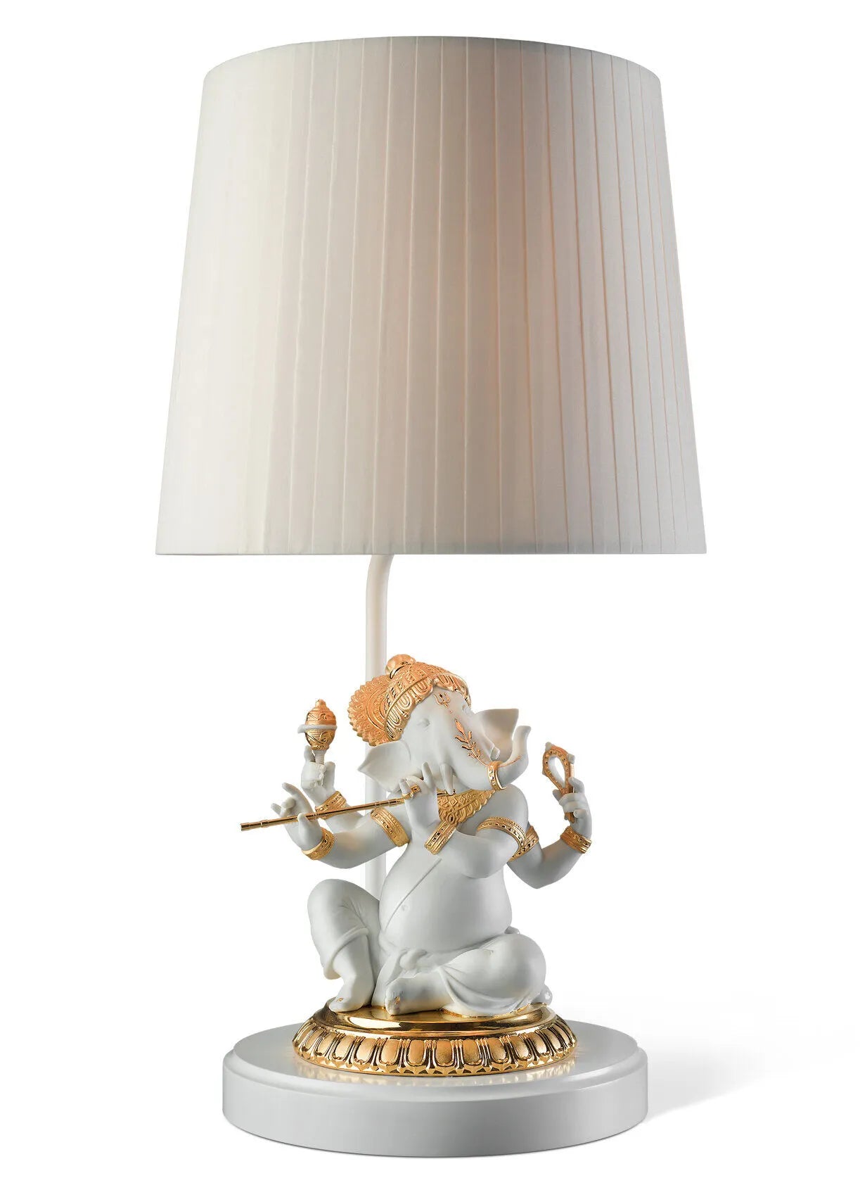 "Display Only Call for Availability and Price" Bansuri Ganesha Table Lamp. Golden Luster (US)