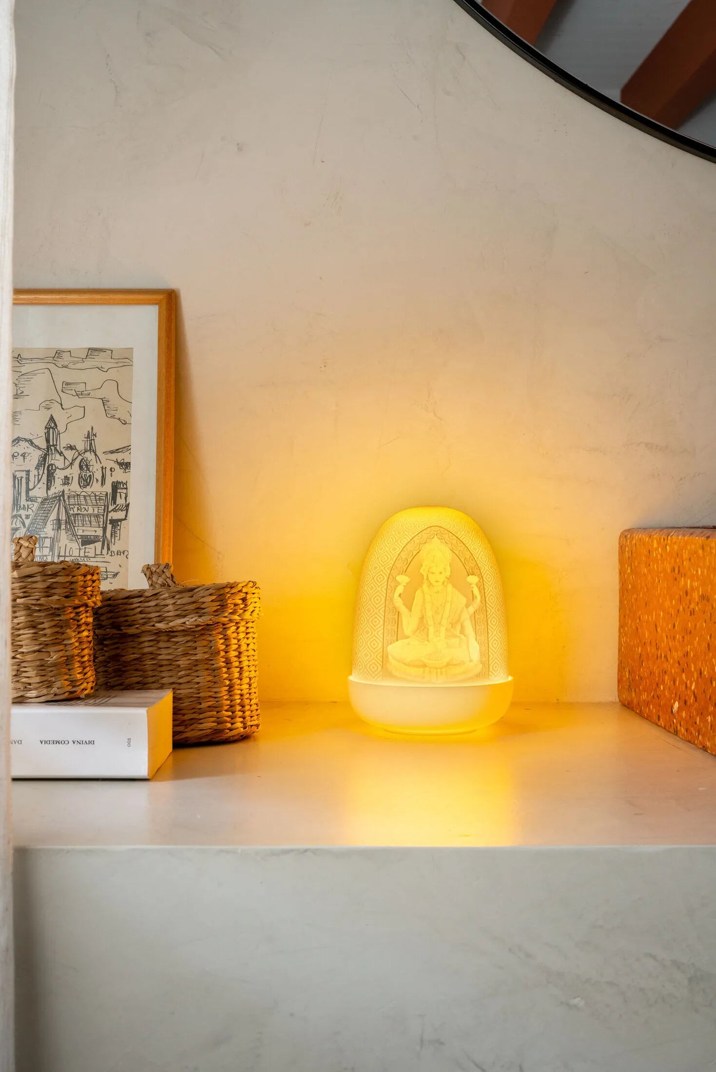 "Display Only Call for Availability and Price" Lord Ganesha & Goddess Lakshmi Dome table lamp