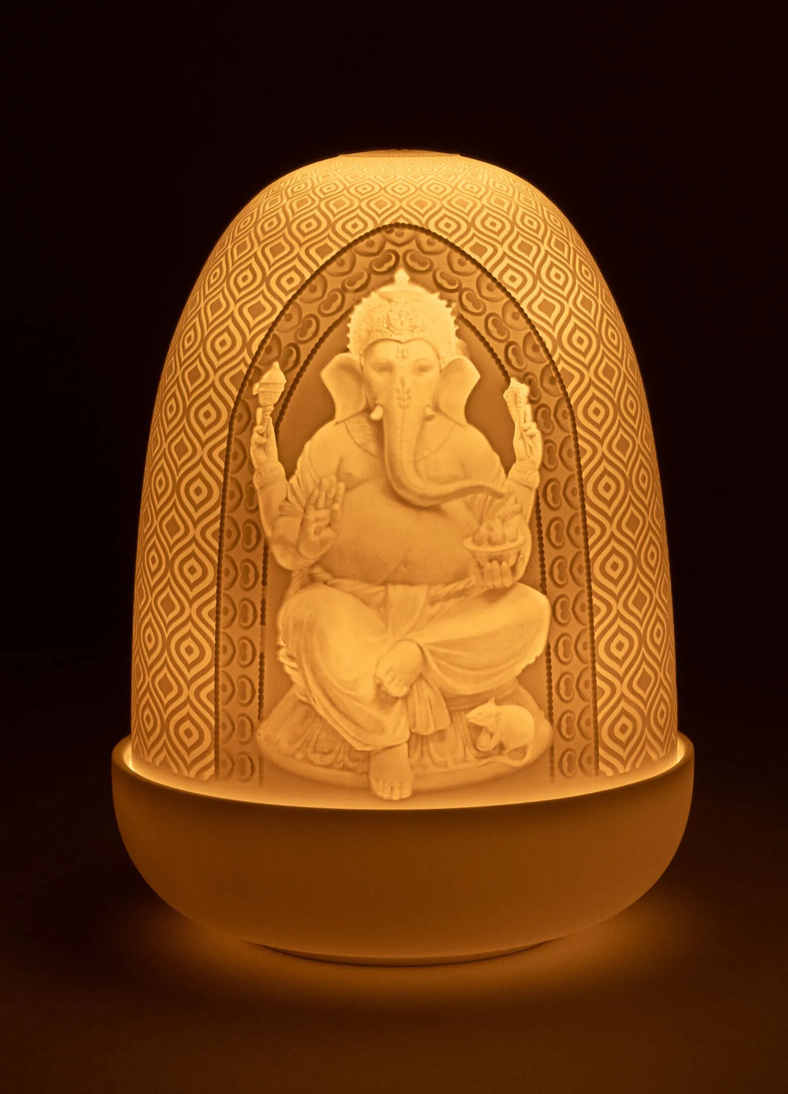 "Display Only Call for Availability and Price" Lord Ganesha & Goddess Lakshmi Dome table lamp