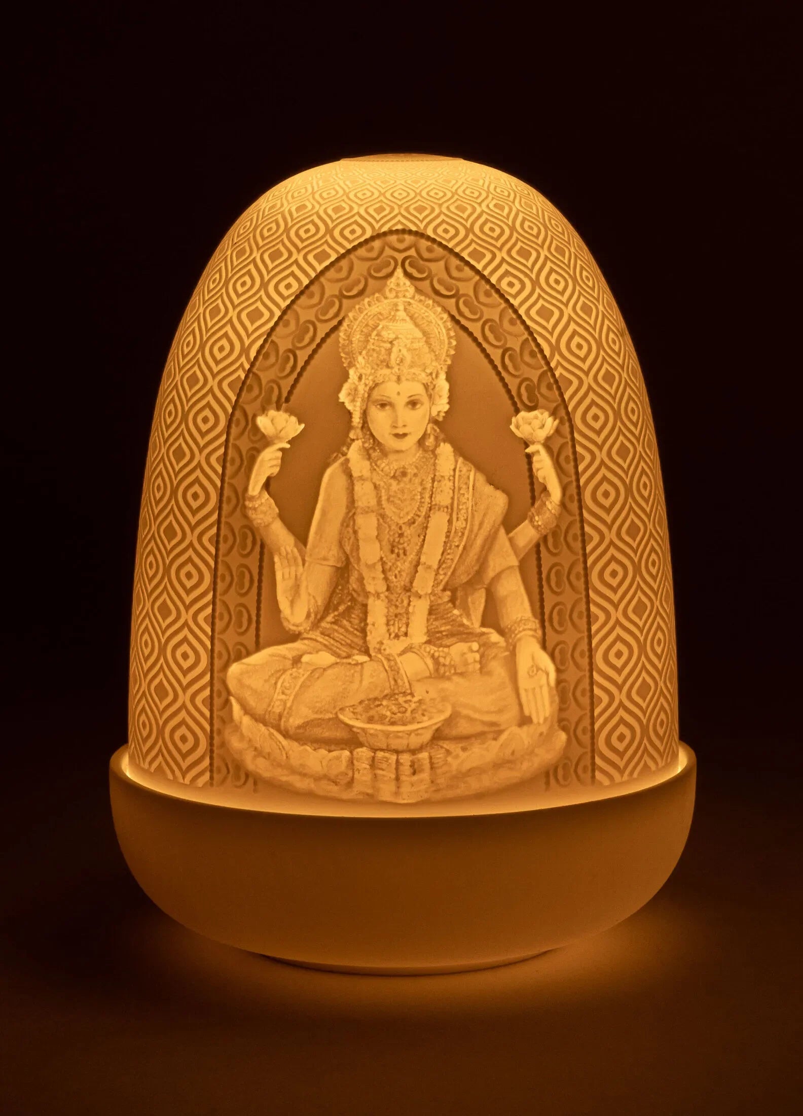 "Display Only Call for Availability and Price" Lord Ganesha & Goddess Lakshmi Dome table lamp