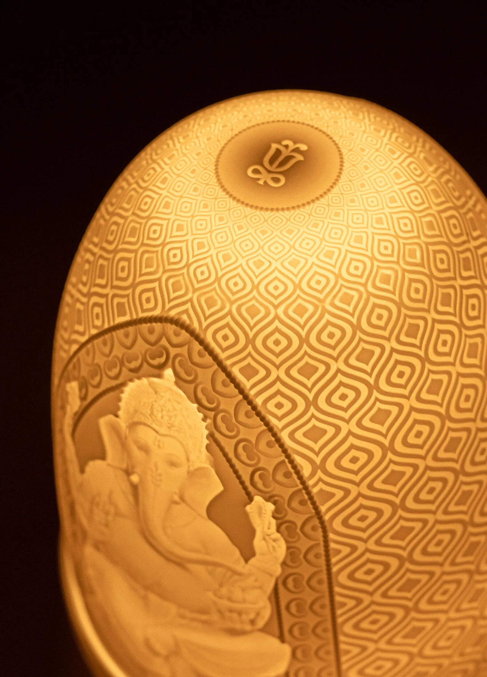 "Display Only Call for Availability and Price" Lord Ganesha & Goddess Lakshmi Dome table lamp